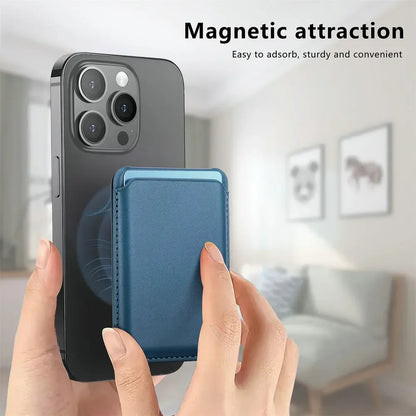 Leather Magnetic Card Bag Funda for iPhone 16 Pro Max 15 14 Plus 13 12 Phone Wallet Case Bank ID Card With Bracket Cover