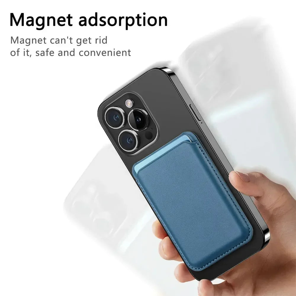 Leather Magnetic Card Bag Funda for iPhone 16 Pro Max 15 14 Plus 13 12 Phone Wallet Case Bank ID Card With Bracket Cover