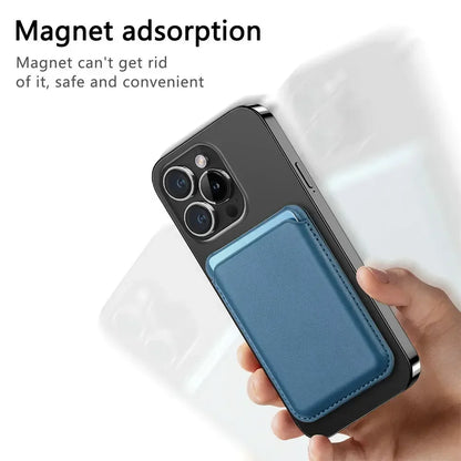 Leather Magnetic Card Bag Funda for iPhone 16 Pro Max 15 14 Plus 13 12 Phone Wallet Case Bank ID Card With Bracket Cover