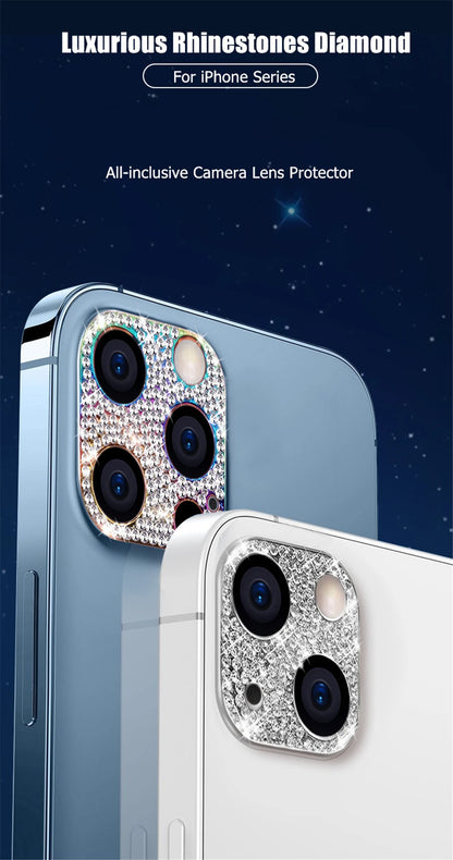 Glitter Diamond Camera Lens Protector Case Cover For iPhone 15 14 11 12 16 13 Pro Max Plus 12 13 Mini Protection Phone Accessory