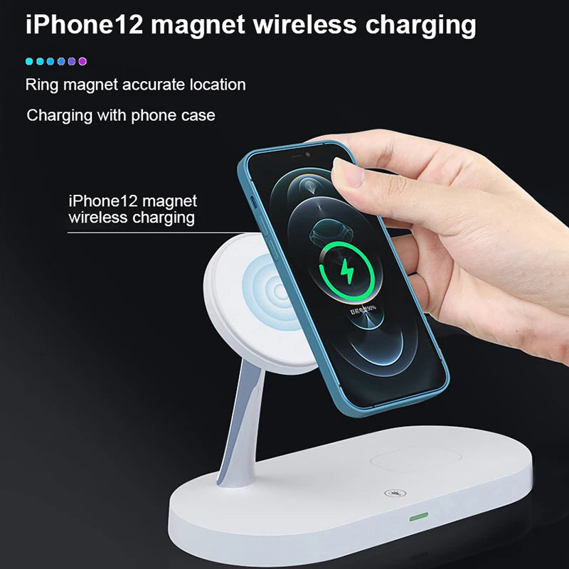 "Magnetic 4-in-1 iPhone & Watch Wireless Charger 15W"