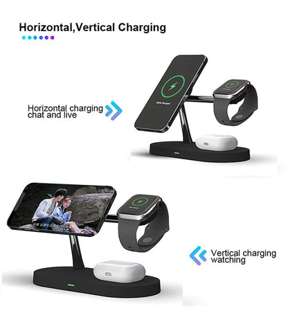 "Magnetic 4-in-1 iPhone & Watch Wireless Charger 15W"