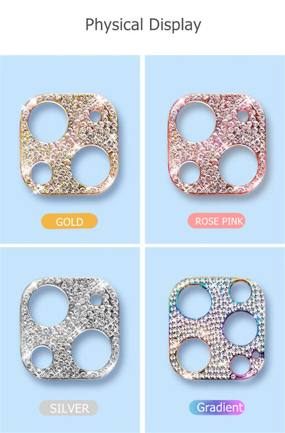 Glitter Diamond Camera Lens Protector Case Cover For iPhone 15 14 11 12 16 13 Pro Max Plus 12 13 Mini Protection Phone Accessory